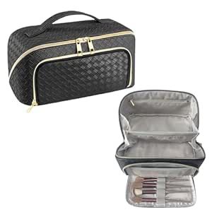 Makeup Bag - Large Capacity Travel Cosmetic Bag Black
