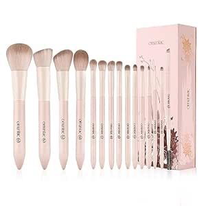 OMANIAC Pink Makeup Brushes Set (15Pcs), Premium Synthetic Powder Concealers Eye Shadows Blush Professional Make Up Brushes Set, Perfect Birthday Gifts for Women.(Pink)