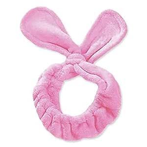 FACETORY Bunny Hairband Hair Accessory in Blushing Pink for Skin Care and Makeup Application, Facial Washing, Self-Care, Spa - Travel-Friendly, Twist to Fit, One Size Fits Most