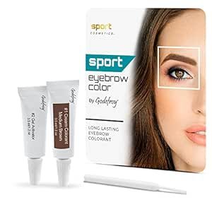 Sport Cosmetics Eyebrow Color For Women, 20 Application Kit, Medium Brown