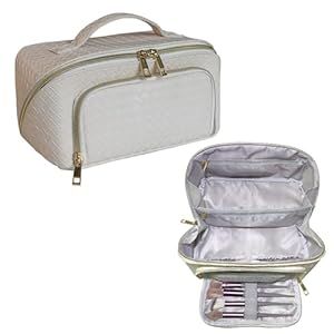 Makeup Bag - Large Capacity Travel Cosmetic Bag White