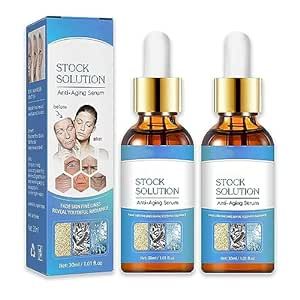 2 Pcs Botox Stock Solution Facial Serum,Botox Stock Solution Anti-aging Serum,Botox Face Serum for Women, Reduce Fine Lines, Wrinkles, Plump Skin