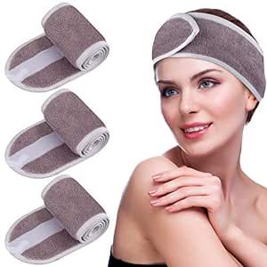 SINLAND Facial Spa Headband For Washing Makeup Cosmetic Shower Soft Women Hair Band 3 Pack
