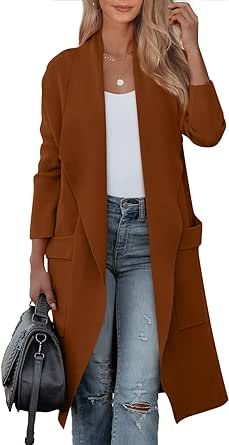 LILLUSORY Women's Oversized Dressy Cardigans 2023 Long Knit Coatigans Lightweight Winter Coat Fall Sweater Jacket
