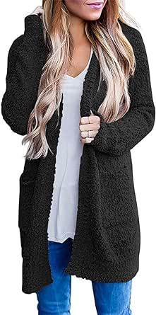 ZESICA Women's 2023 Fall Casual Long Sleeve Open Front Soft Chunky Knit Sweater Cardigan Outerwear