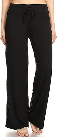Leggings Depot Women's Casual Long Pajama Lounge Pants Drawstring Sleepwear Regular & Plus Size