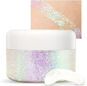 Holographic Body Glitter Gel for Body Face Hair Lip Makeup, Sparkling Glitter Long-Lasting Waterproof Liquid Sequins for Women Girls Perfect for Music Festival Halloween Concerts Art Party(04)