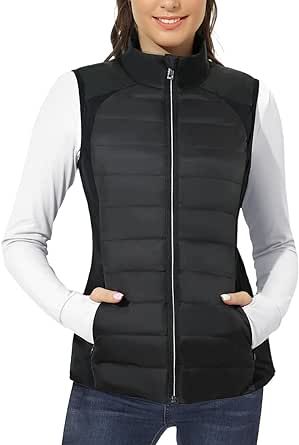 Zogeicy Puffer Vest Women Outerwear Lightweight Quilted Vest Sleeveless Jacket Women Vest for Running Golf
