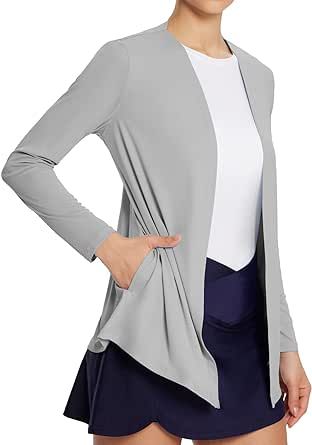 BALEAF Women's Lightweight Cardigan with Pockets Long Sleeve Shirts Open Front Casual Loose Jackets Soft Drape