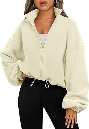 AUTOMET Womens Zip Up Hoodies Oversized Sweatshirts Fleece Jackets Long Sleeve Crop Sherpa Fall Outfits 2023