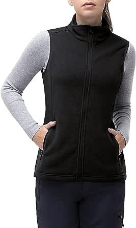 33,000ft Women's Fleece Vest, Lightweight Warm Polar Soft Vests Outerwear with Zip Up Pockets, Sleeveless Jacket for Winter