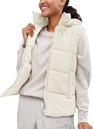 Lentta Women's Sleeveless Quilted Winter Warm Hooded Puffer Vest Padded Gilet Coat