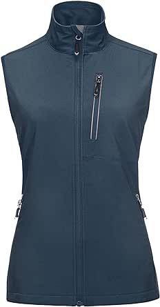 33,000ft Women's Lightweight Running Vest Outerwear with Pockets, Windproof Sleeveless Jacket for Golf Hiking Travel