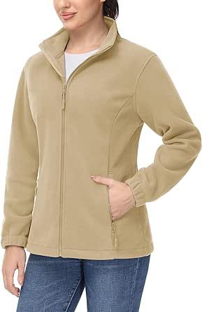 TACVASEN Women's Fleece Jacket Full Zip Lightweight Jacket Womens Outdoor Winter Coat With Zipper Pockets