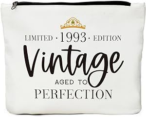 JIUWEIHU Women's 30th birthday gift, cosmetic bag birthday gift - 30th birthday gift for girlfriends, sisters, sisters, colleagues and sisters - 1993 vintage perfect cosmetic bag