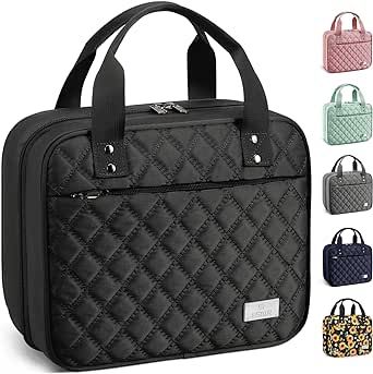 Travel Toiletry Bag for Women with Hanging Hook, Extra Large Travel Makeup Bag Organizer with Detachable Clear Bag, Suitable for Full-Sized Toiletries